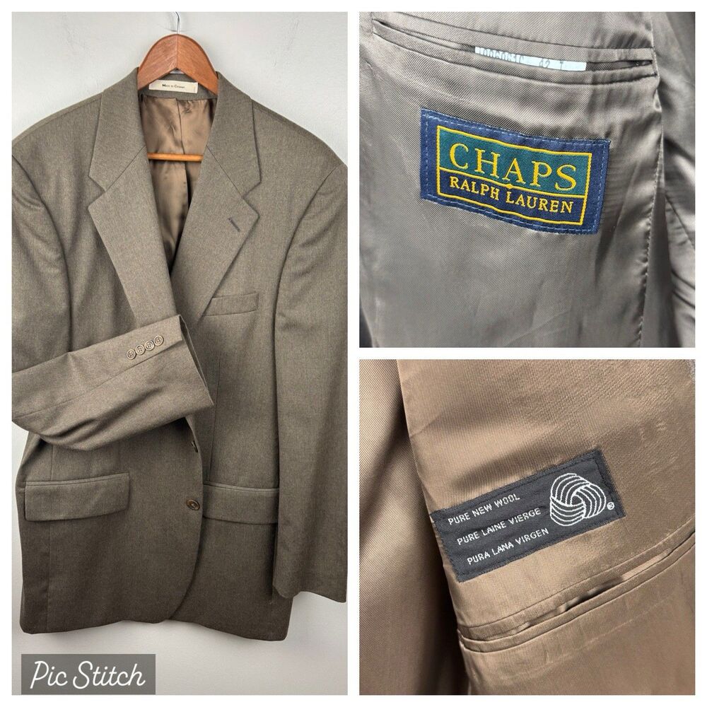 Chaps Ralph Lauren 42T Blazer Mens 100% New Wool Sport Coat Jacket Classic